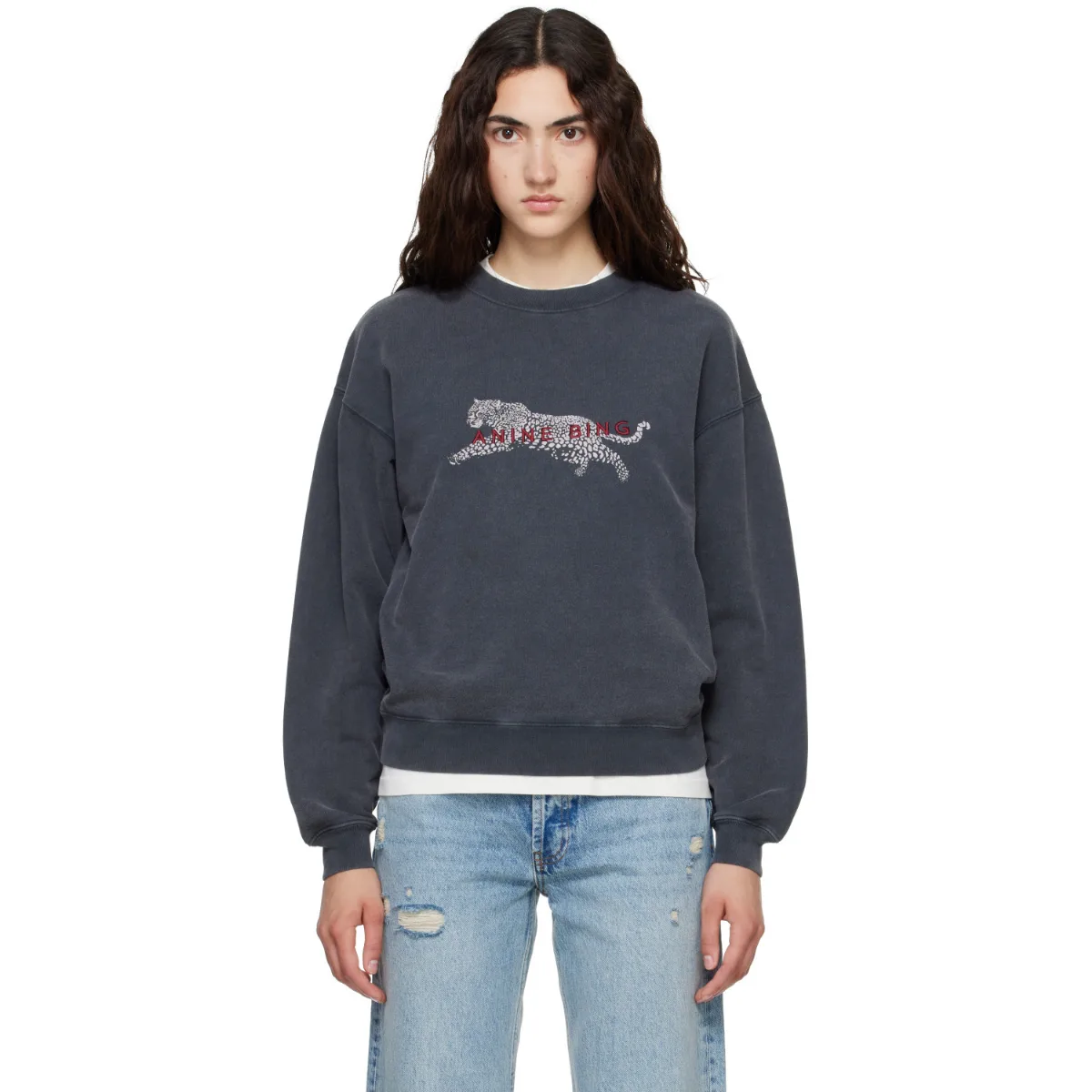 Spencer Leopard Sweatshirt by ANINE BING
