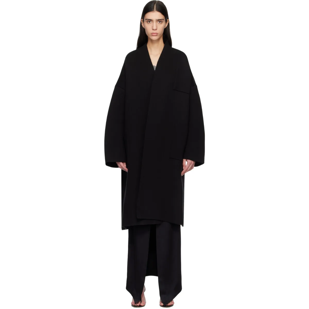 Sculptural Interlock Open Coat