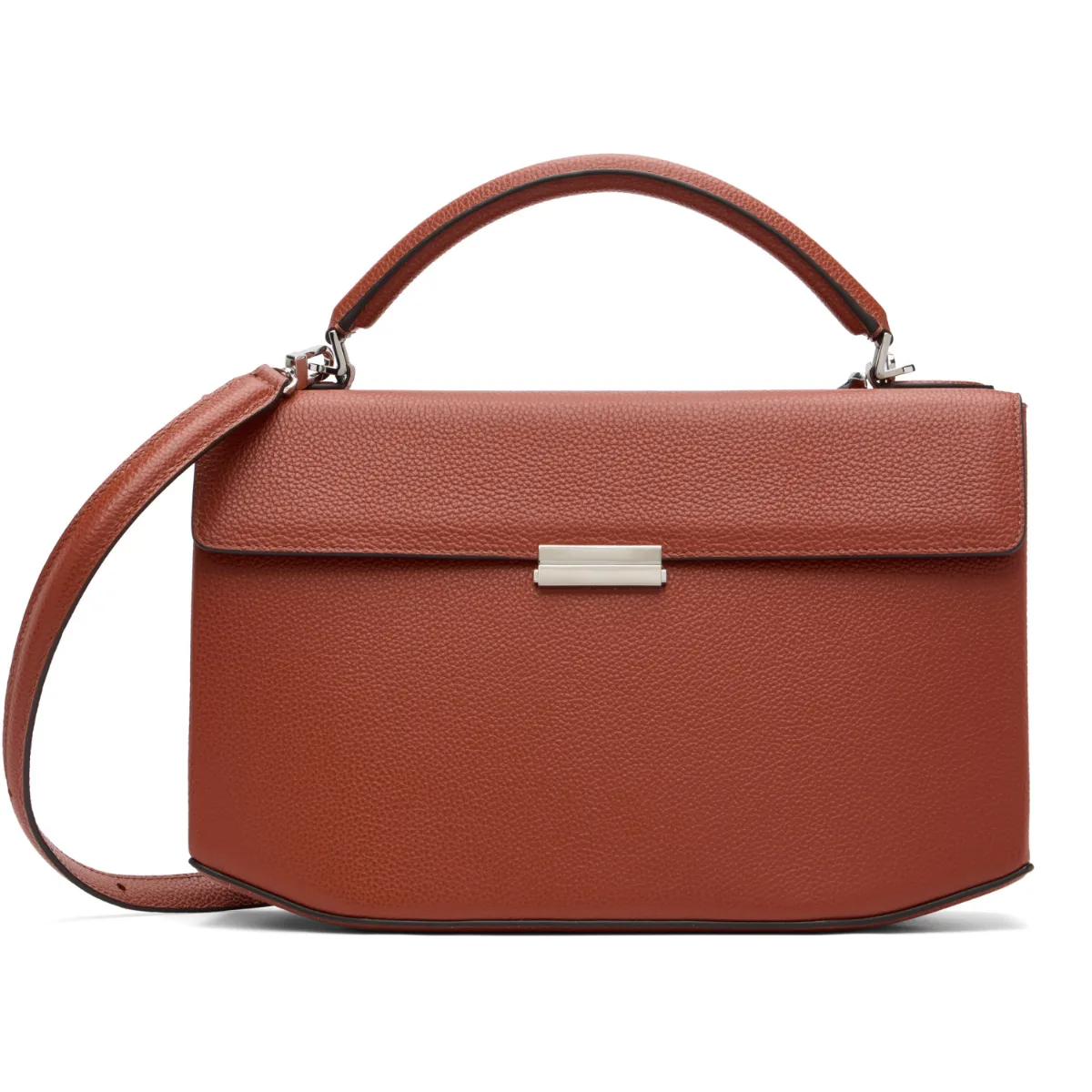 Clip Grained-Leather Top Handle Bag by TOTEME