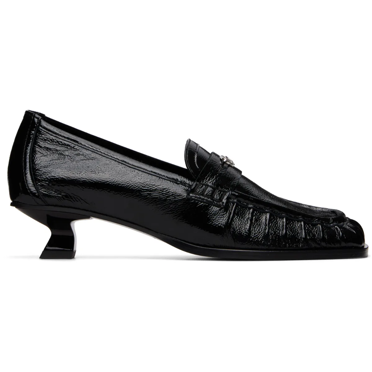 D-Amber-Penny Naplak Leather Loafer Heels by Diesel