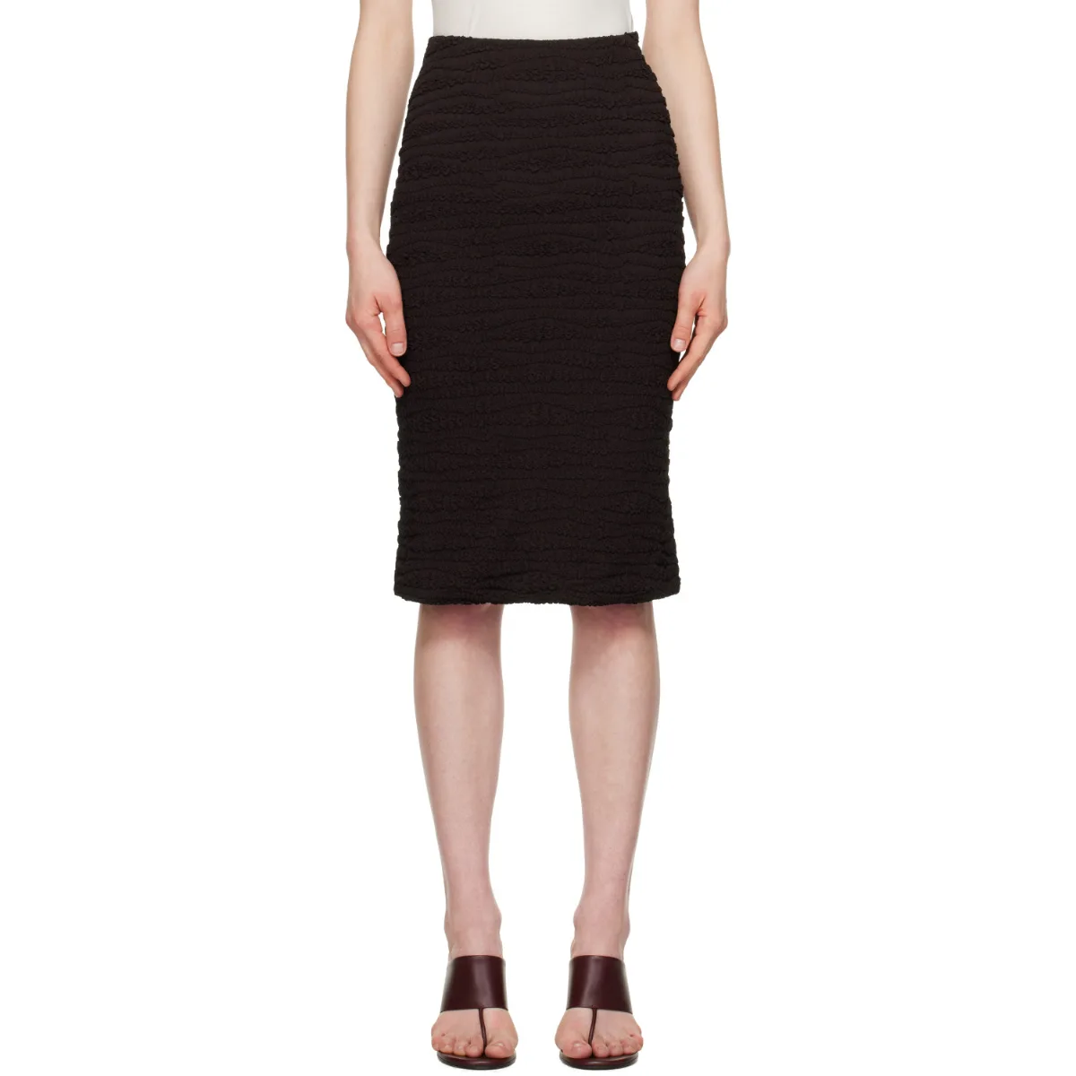 Shirring Midi Skirt by Jil Sander