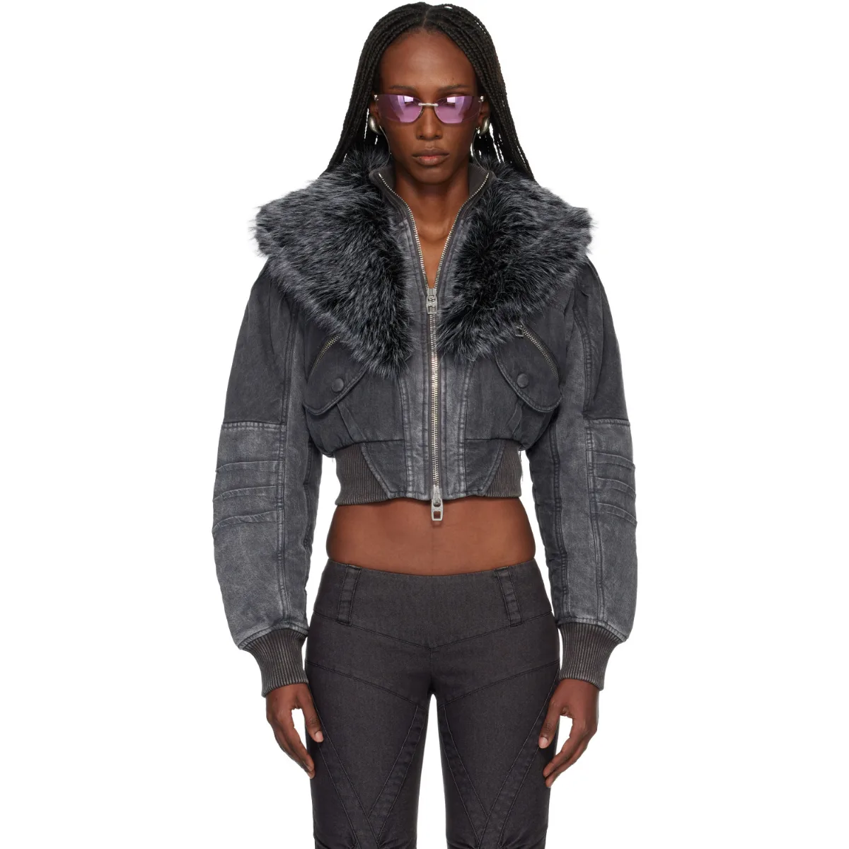 KNWLS Edition Padded Denim Bomber Jacket by Miss Sixty
