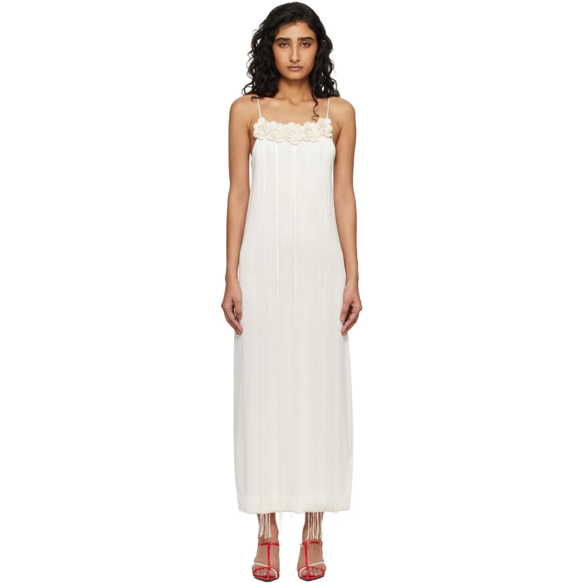 Cotton Double Spaghetti Straps Maxi Dress by Jil Sander