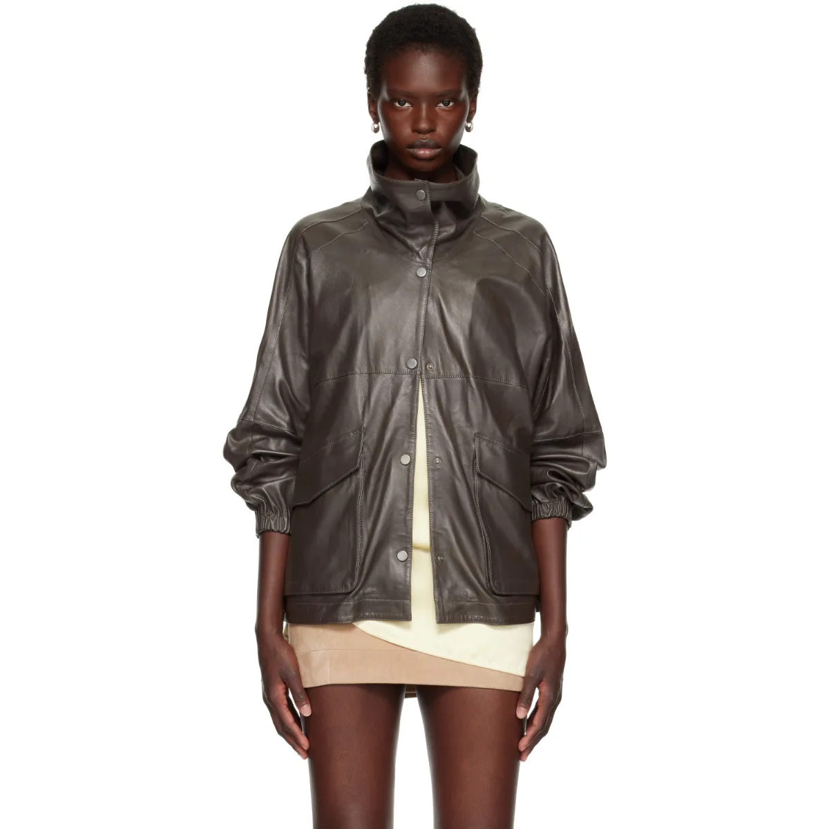 Anorak Leather Jacket by Nour Hammour