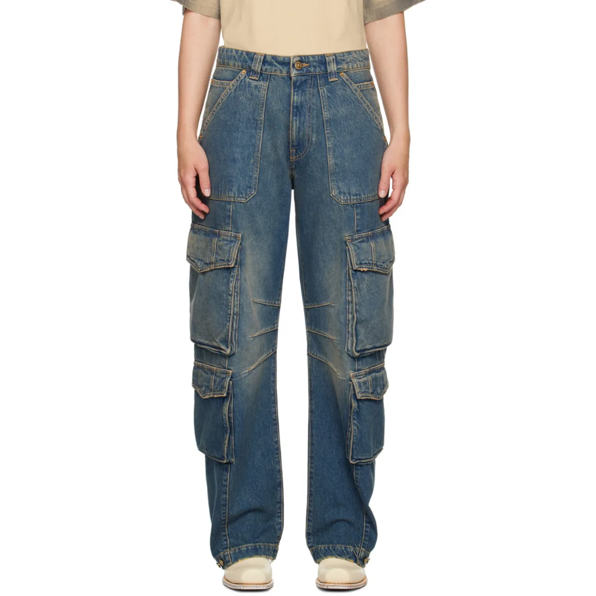 Distressed Finish Jeans by Golden Goose