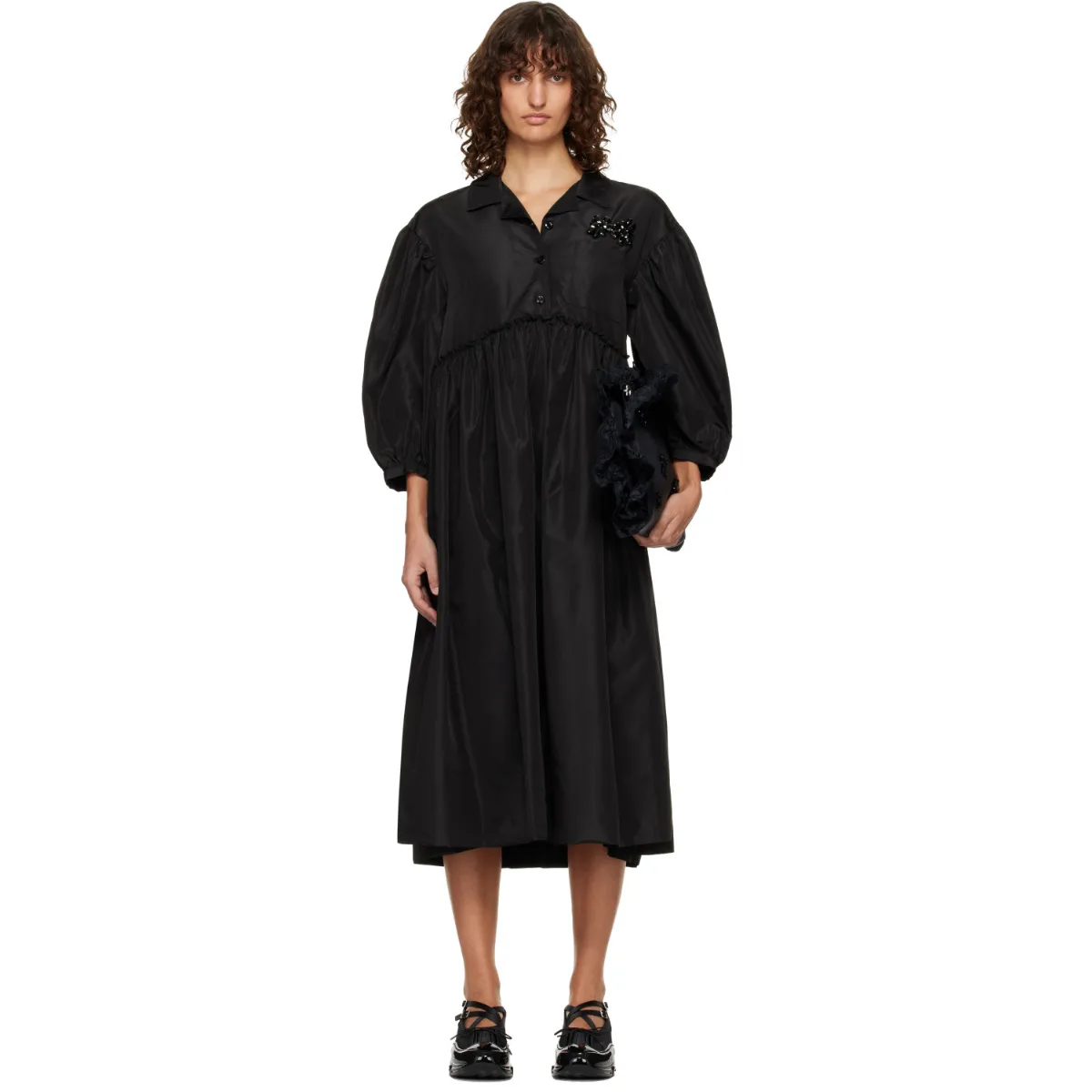 Embellished Signature Smock Shirt Midi Dress by Simone Rocha