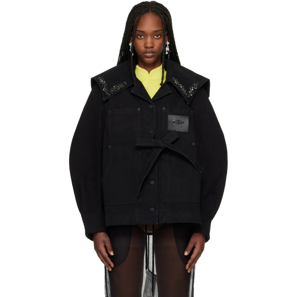 Sailor Collar Workwear Bow Denim Jacket by Simone Rocha