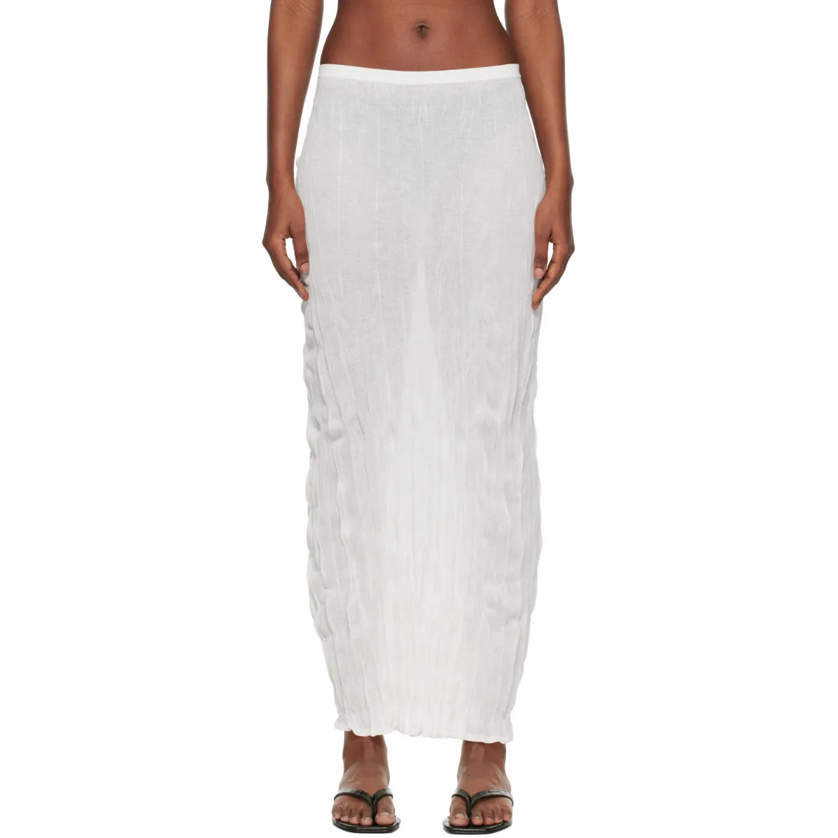 Crinkled Knit Midi Skirt by TOTEME