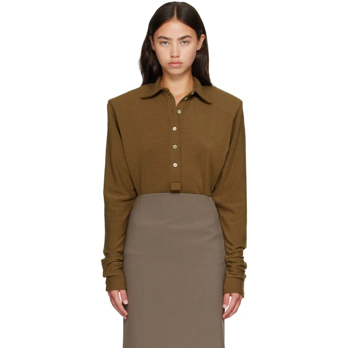 Batsleeves Polo Bodysuit by Mugler