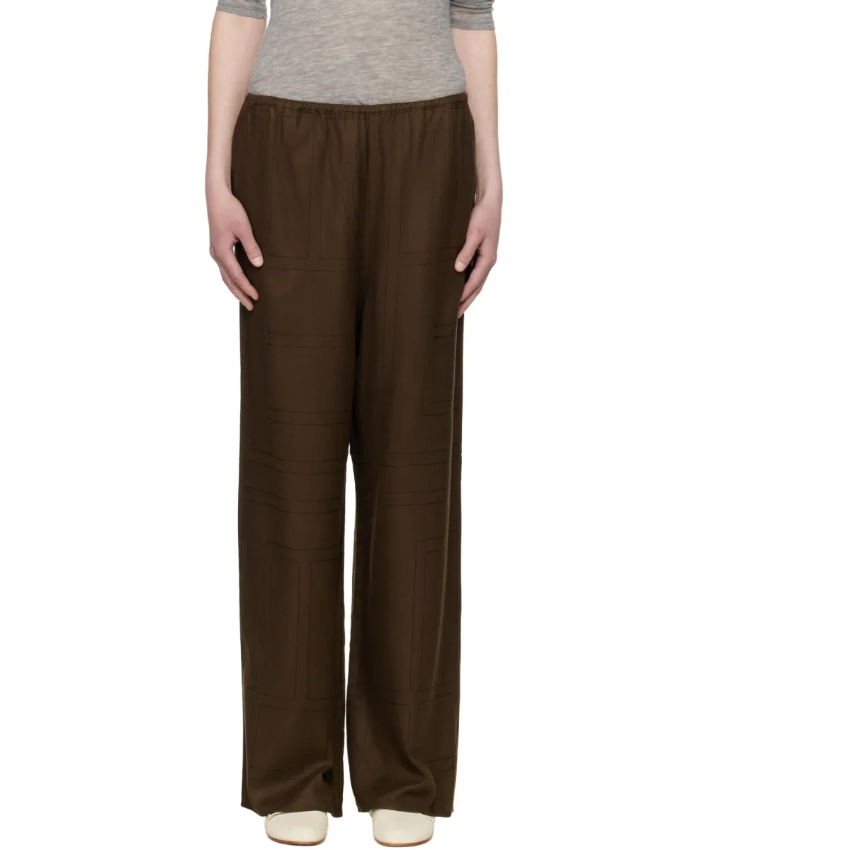 Monogram Flannel Lounge Pants by TOTEME
