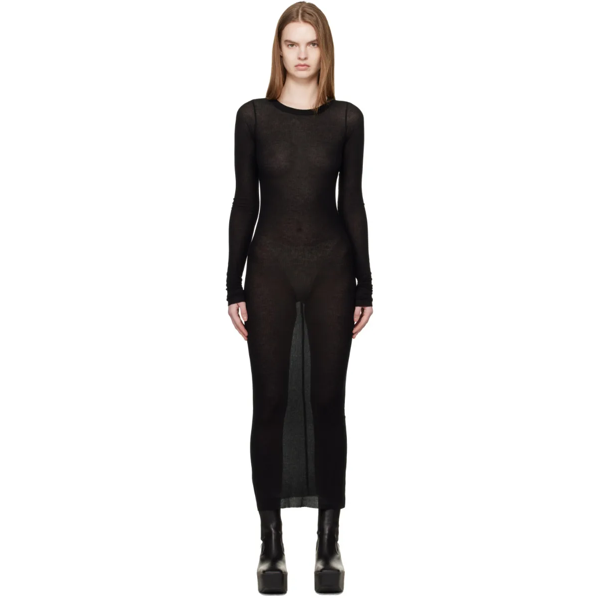 Temple Rib LS Midi Dress by Rick Owens