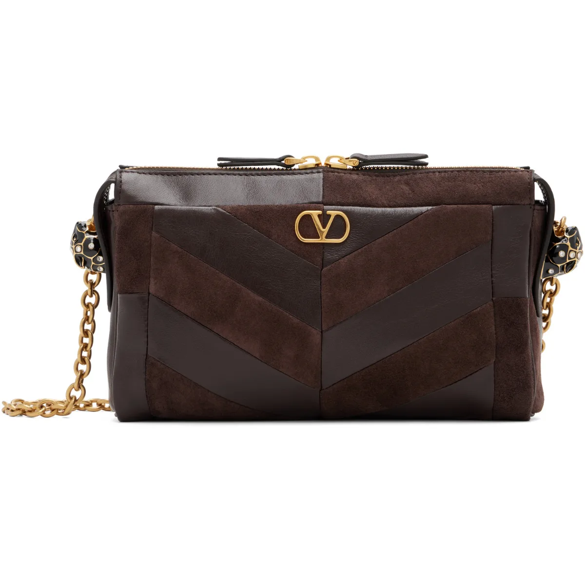 Panthea Small Shoulder Chevron Pattern Bag by Valentino Garavani