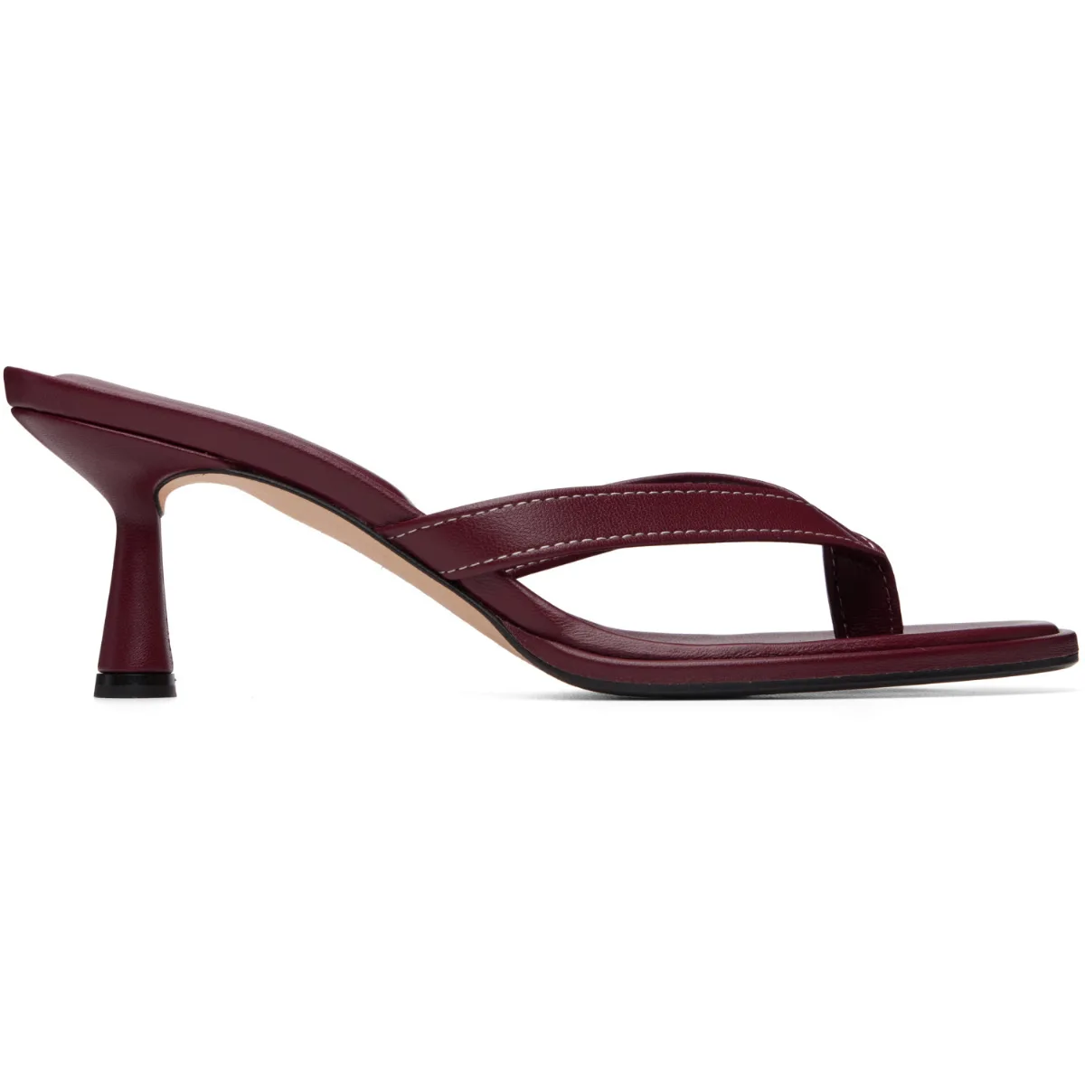 Daphne Leather Thong Heeled Sandals by Aeyde