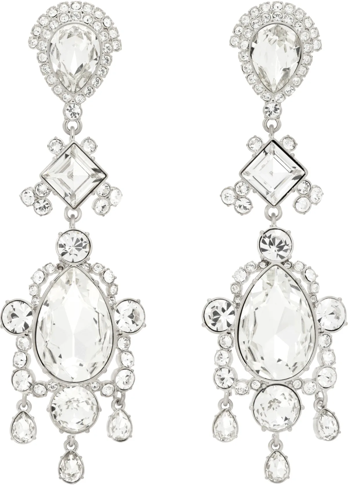 Brass & Crystal Pendant Earrings