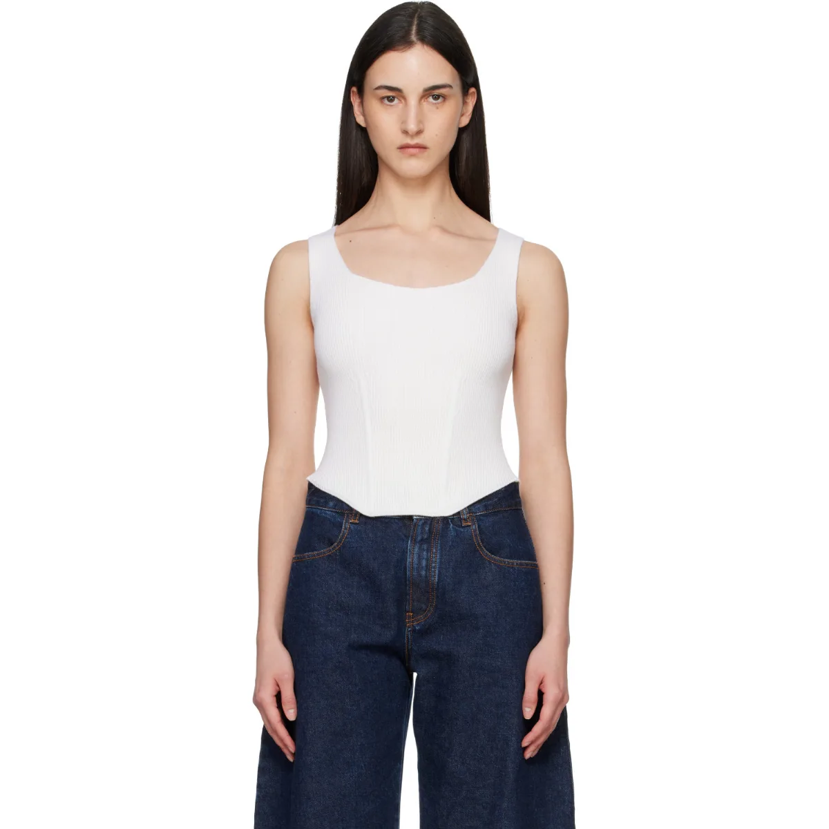 Corset Wool Tank Top by ALAÏA