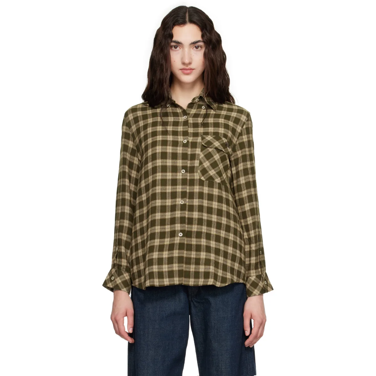 Brushed Overcheck Ritual Shirt by Wales Bonner