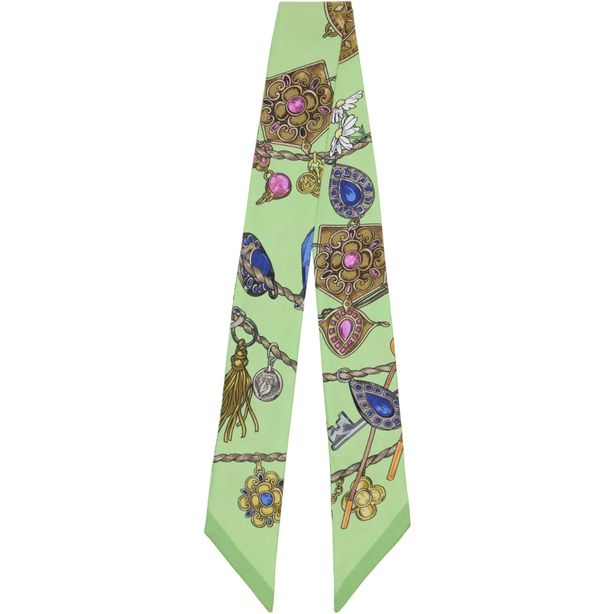 Printed Silk Twill Ribbon Scarf by Versace