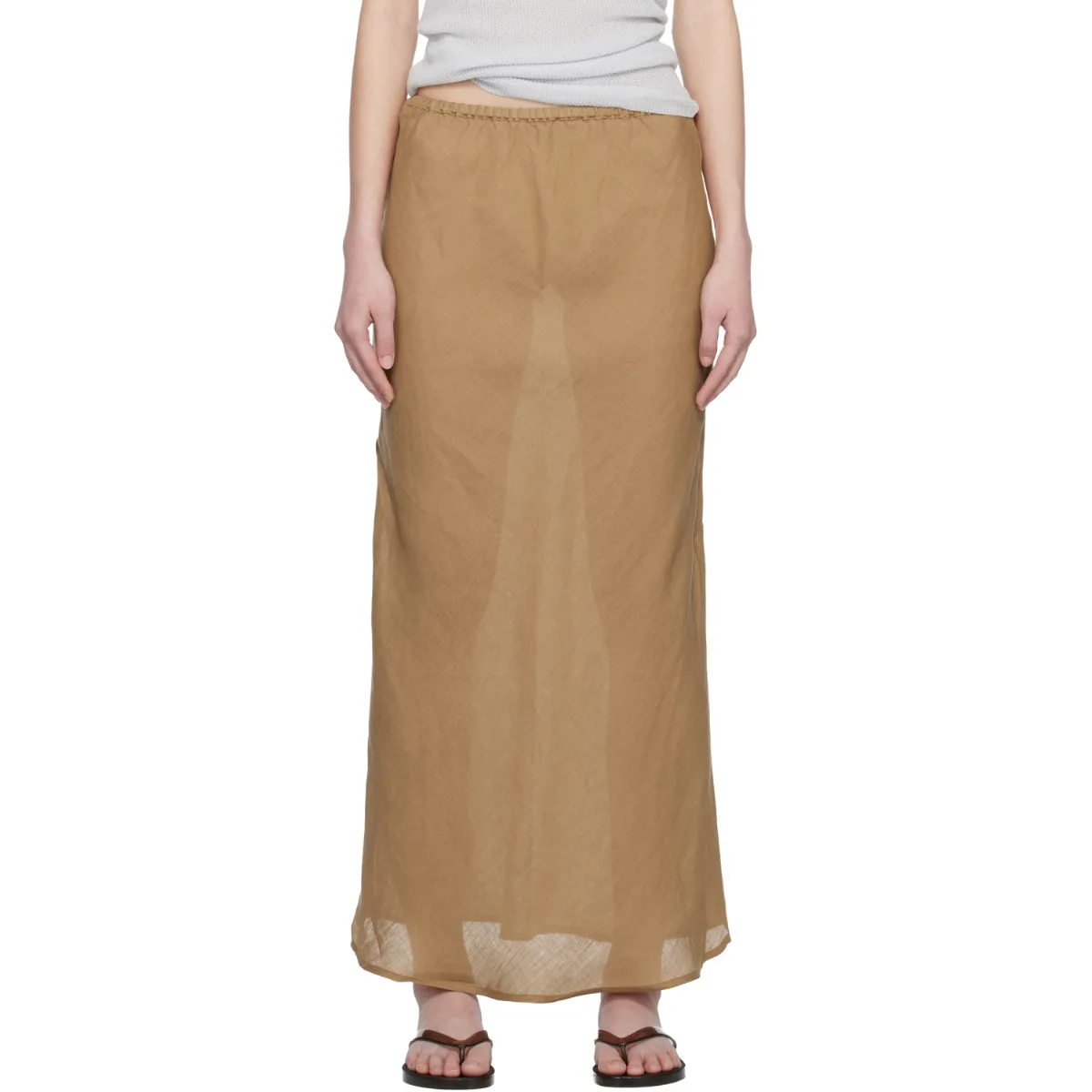 Fine Linen Dydine Maxi Skirt by Baserange