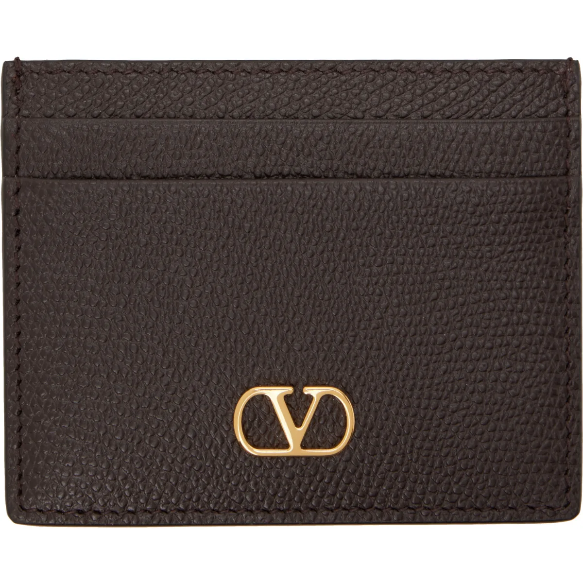 VLogo Signature Grainy Calfskin Card Holder by Valentino Garavani