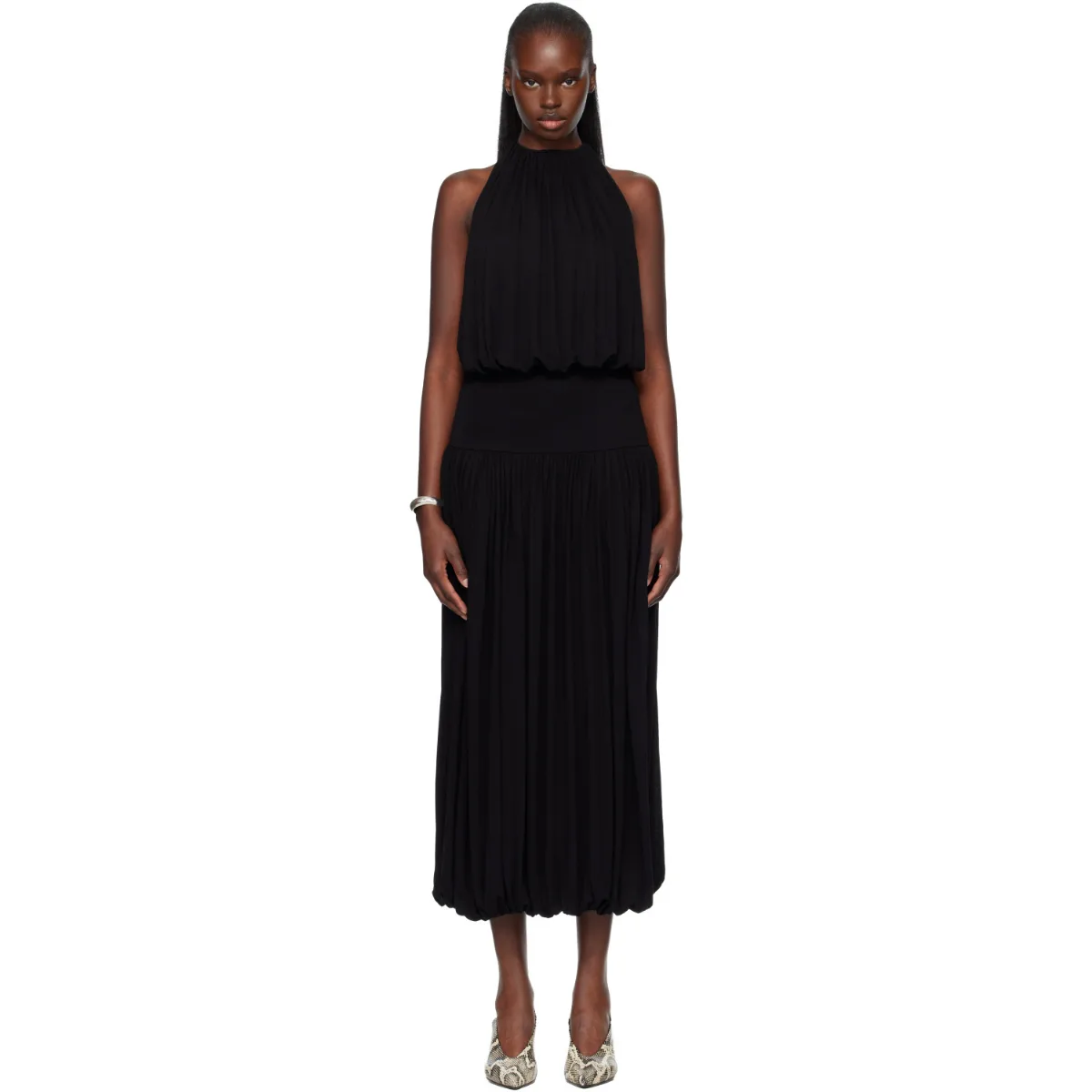 Soft Gathered Midi Dress