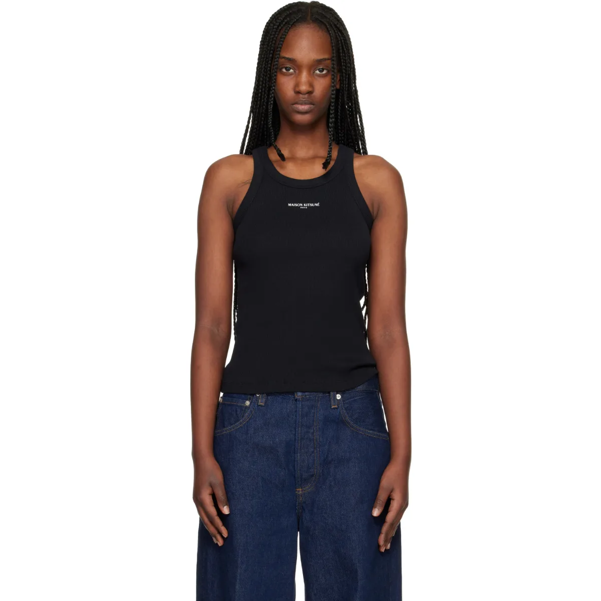 Maison Kitsuné Paris Ribbed Tank Top by Maison Kitsuné