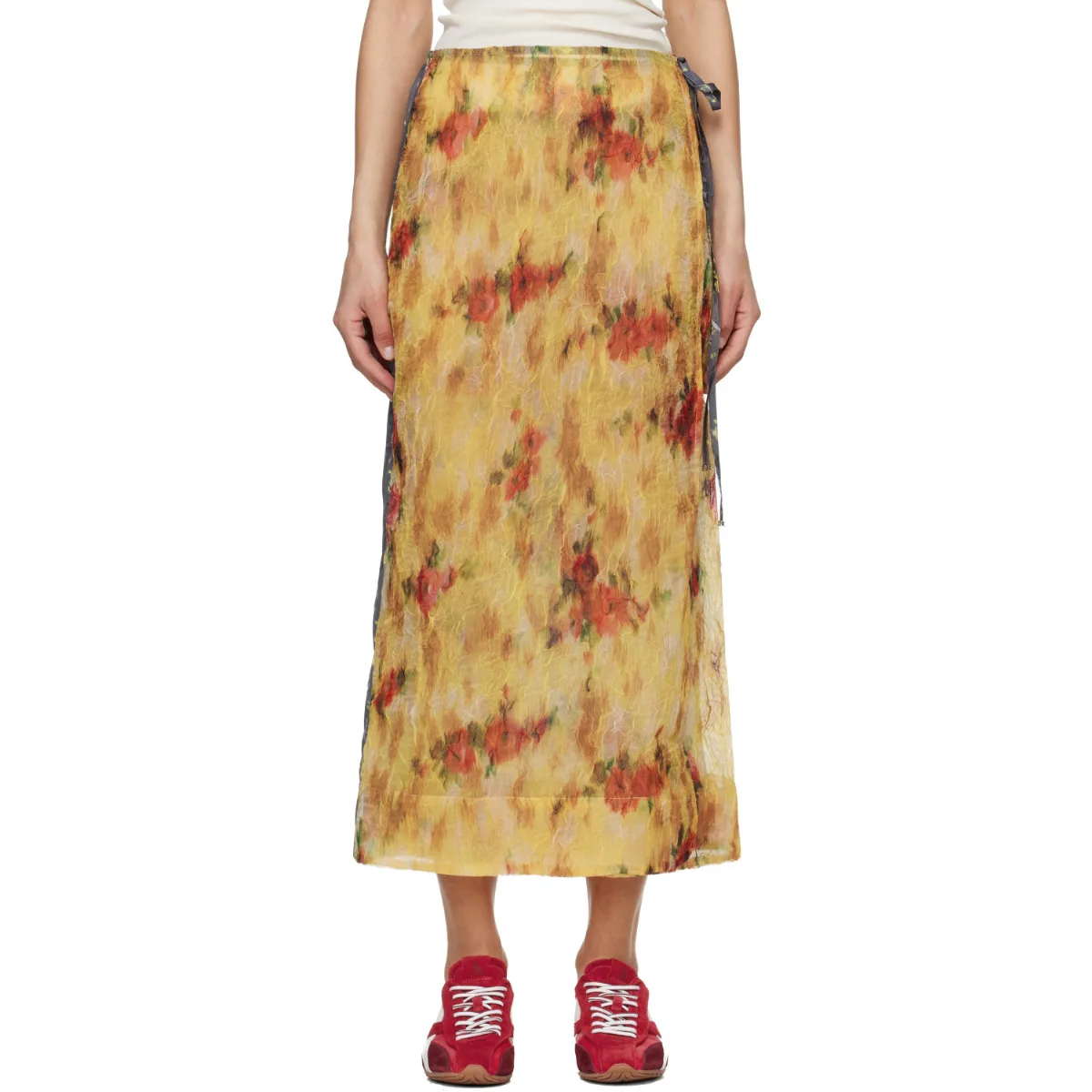 Color-Block Patchwork Midi Skirt by GANNI