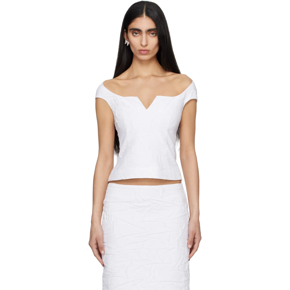 Cut-Out U-Neck Crop Top by SHUSHU/TONG