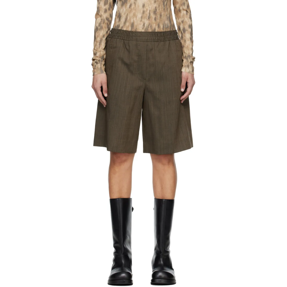 Light Wool Melange Boxer Shorts by GANNI