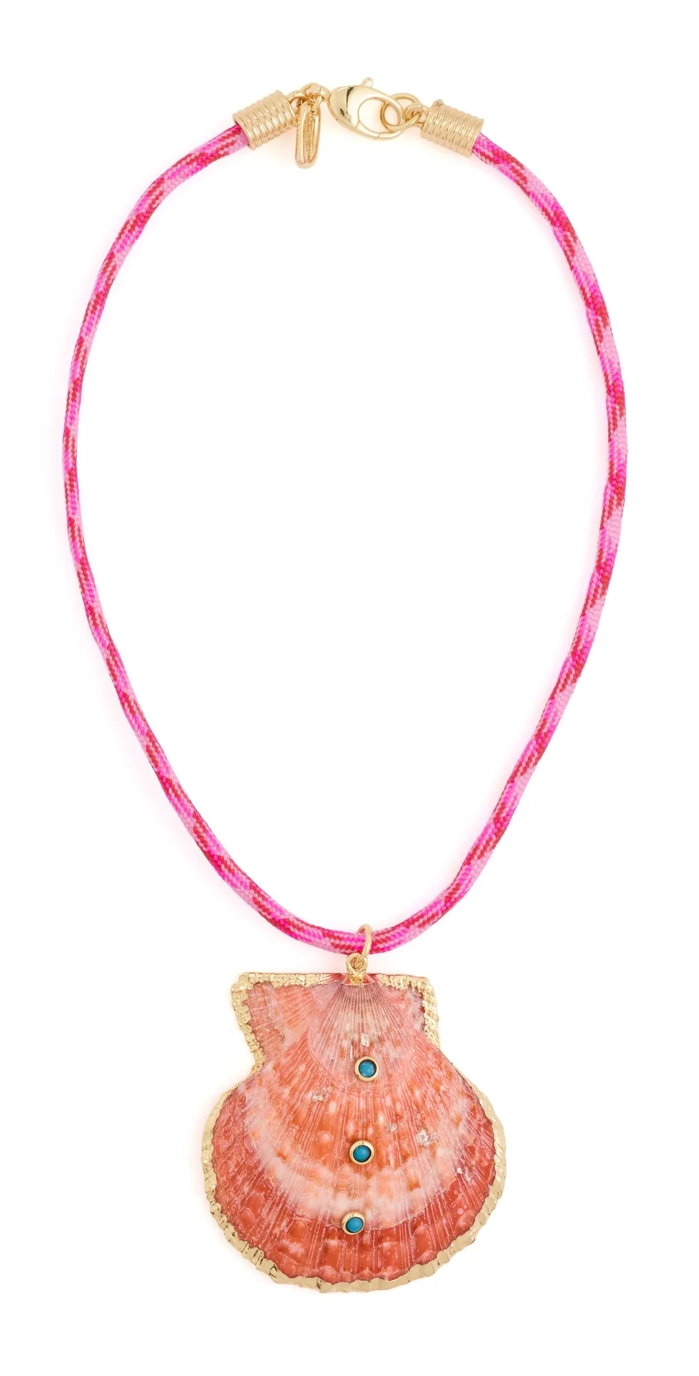 Dark Pink Rope Seashell Necklace by Logan Tay