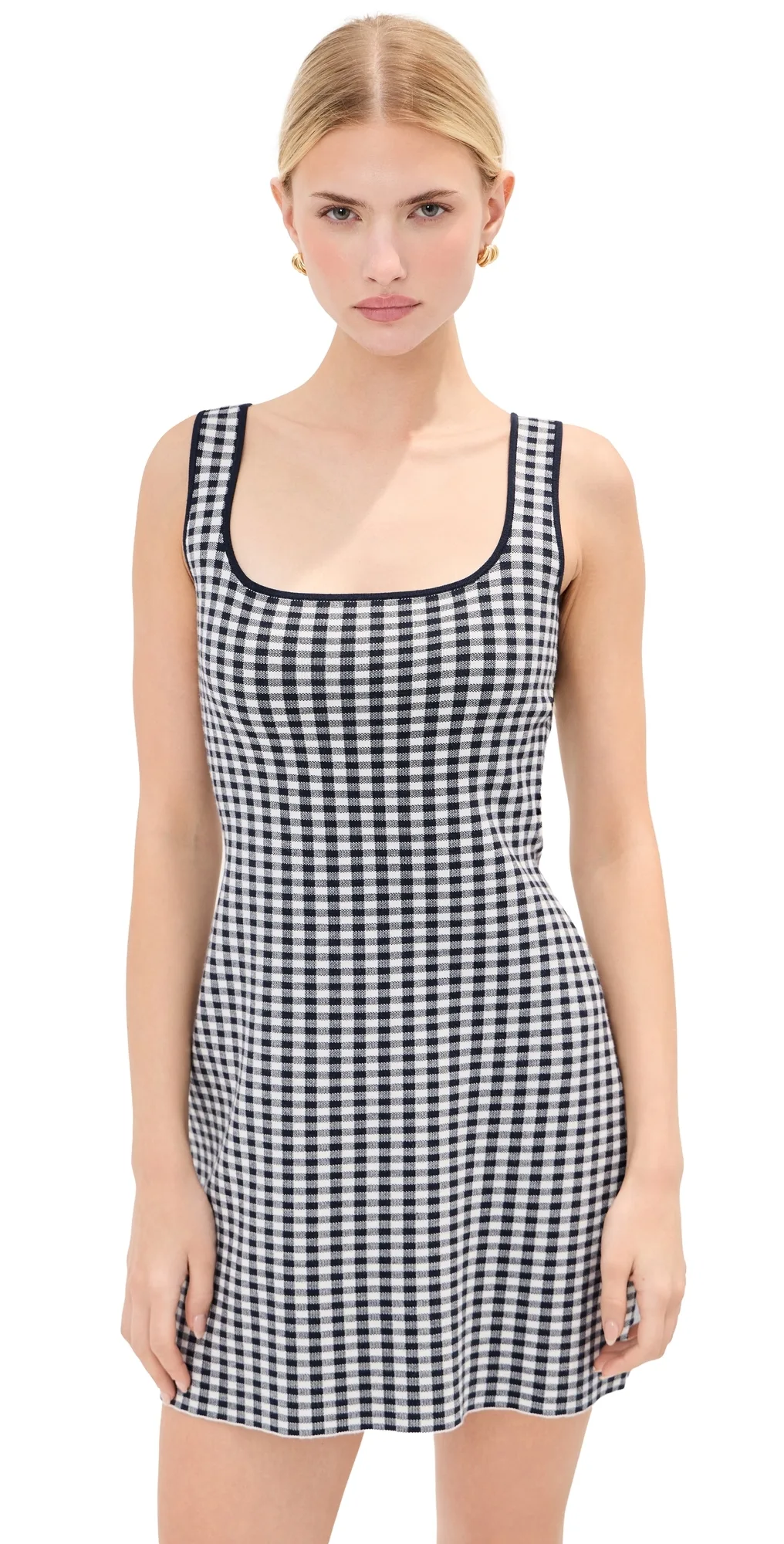 Gingham Knit Mini Dress