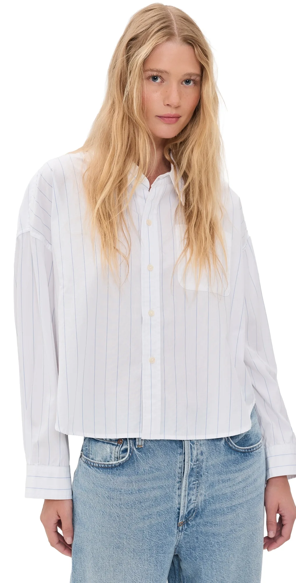 Bailey Cropped Button Down Shirt by Denimist
