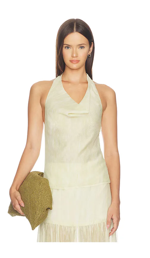 Saya Semi Sheer Halter Top by 4th & Reckless