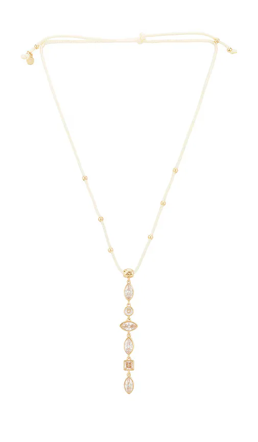 Crystal Drop Cord Necklace by Ettika