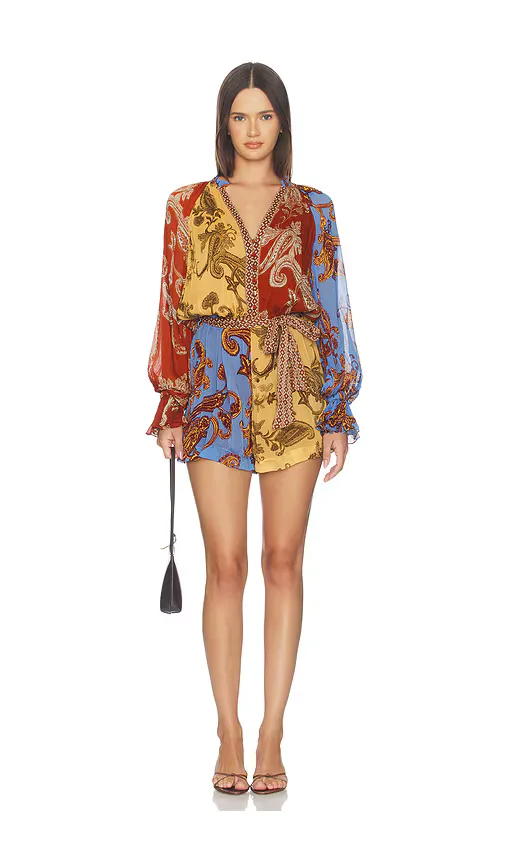 Romper with Tie Belt by HEMANT AND NANDITA
