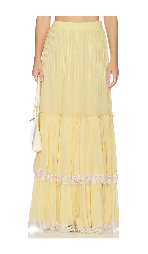 Pintuck Maxi Skirt by HEMANT AND NANDITA
