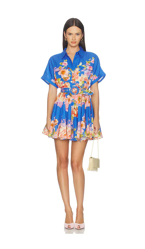 Short Dress with Buckle Belt by HEMANT AND NANDITA