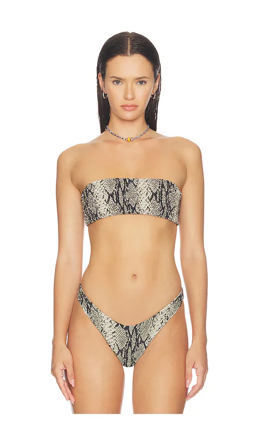 Hall Printed Bandeau Bikini Top by Indah