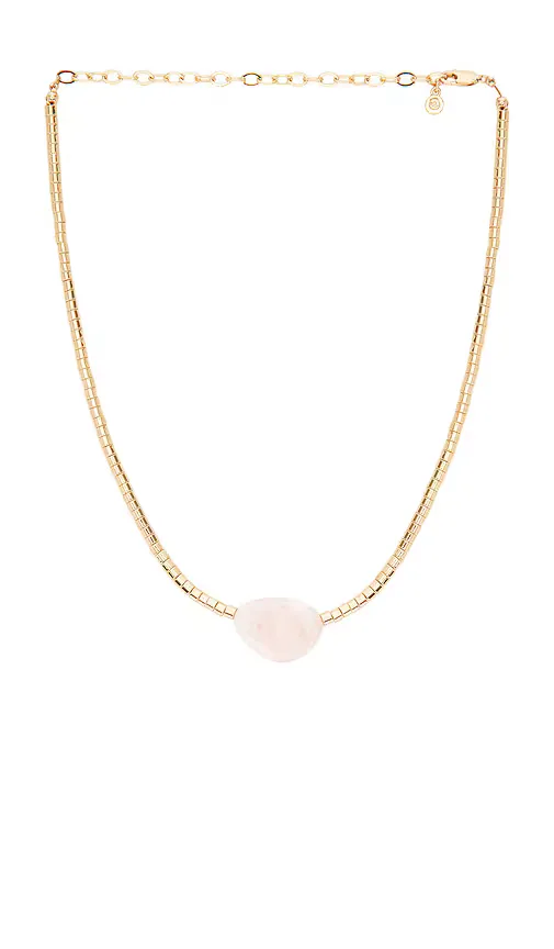 Beaded Rose Nugget Necklace