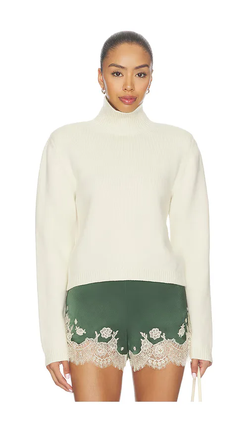 Statement Shoulder Cropped Turtleneck Sweater by Rohe