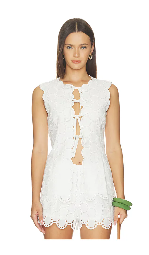 Delilah Eyelet Tie Top by SIMONMILLER
