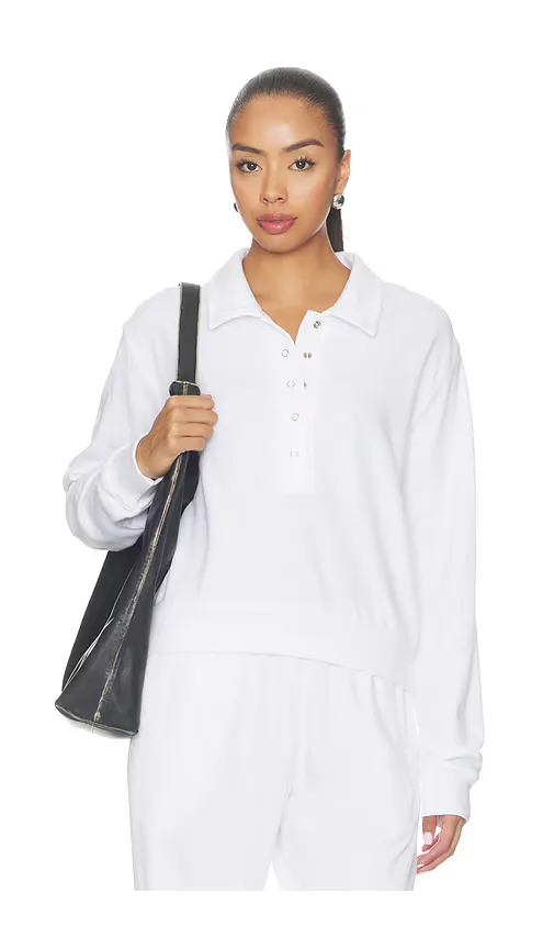 Kyson Drop Shoulder Crop Polo by Michael Lauren