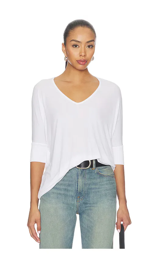 Dylan 3/4 Sleeved Draped V-Neck by Michael Lauren