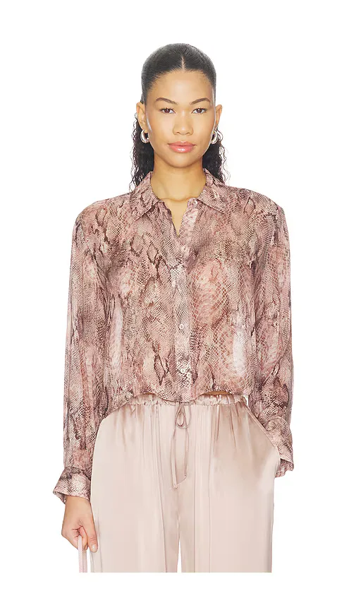 Cosette Crop Hi Low Shirt by L'AGENCE
