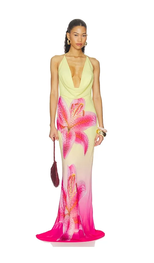 Juliana Cowl High Slit Maxi Dress by Runaway The Label