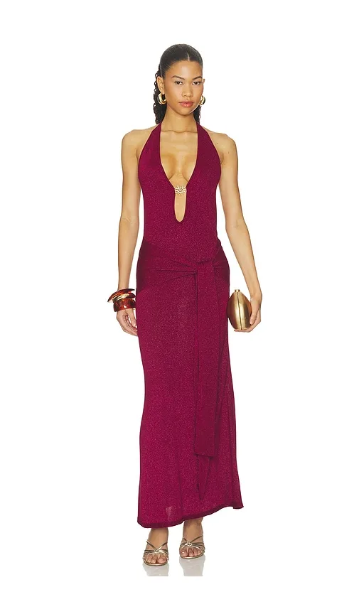 Ayella Deep-V Knit Maxi Dress by Runaway The Label