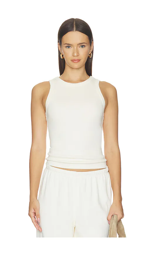 Daphne Structured Rib High Neck Tank by perfectwhitetee
