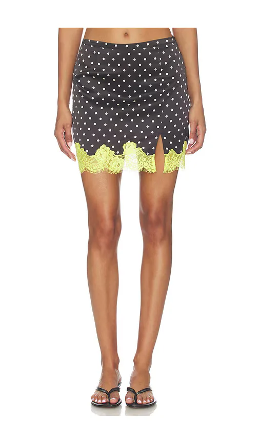Juliet Lace Dotted Slip Skirt by fleur du mal