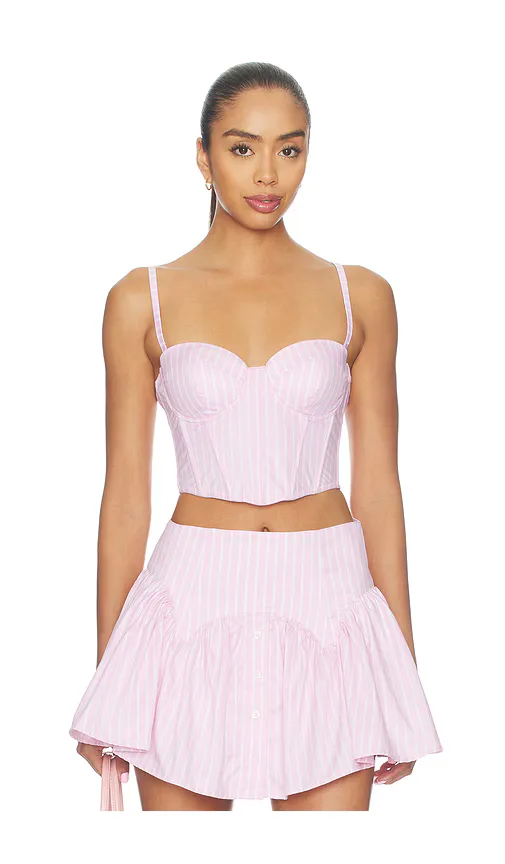 Poplin Cropped Hamptons Bustier by fleur du mal