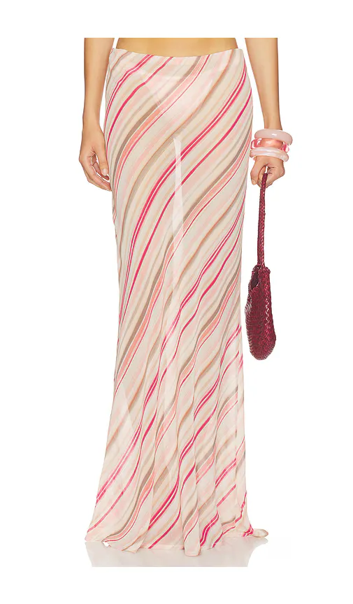 Cyrus Low Waist Sheer Maxi Skirt