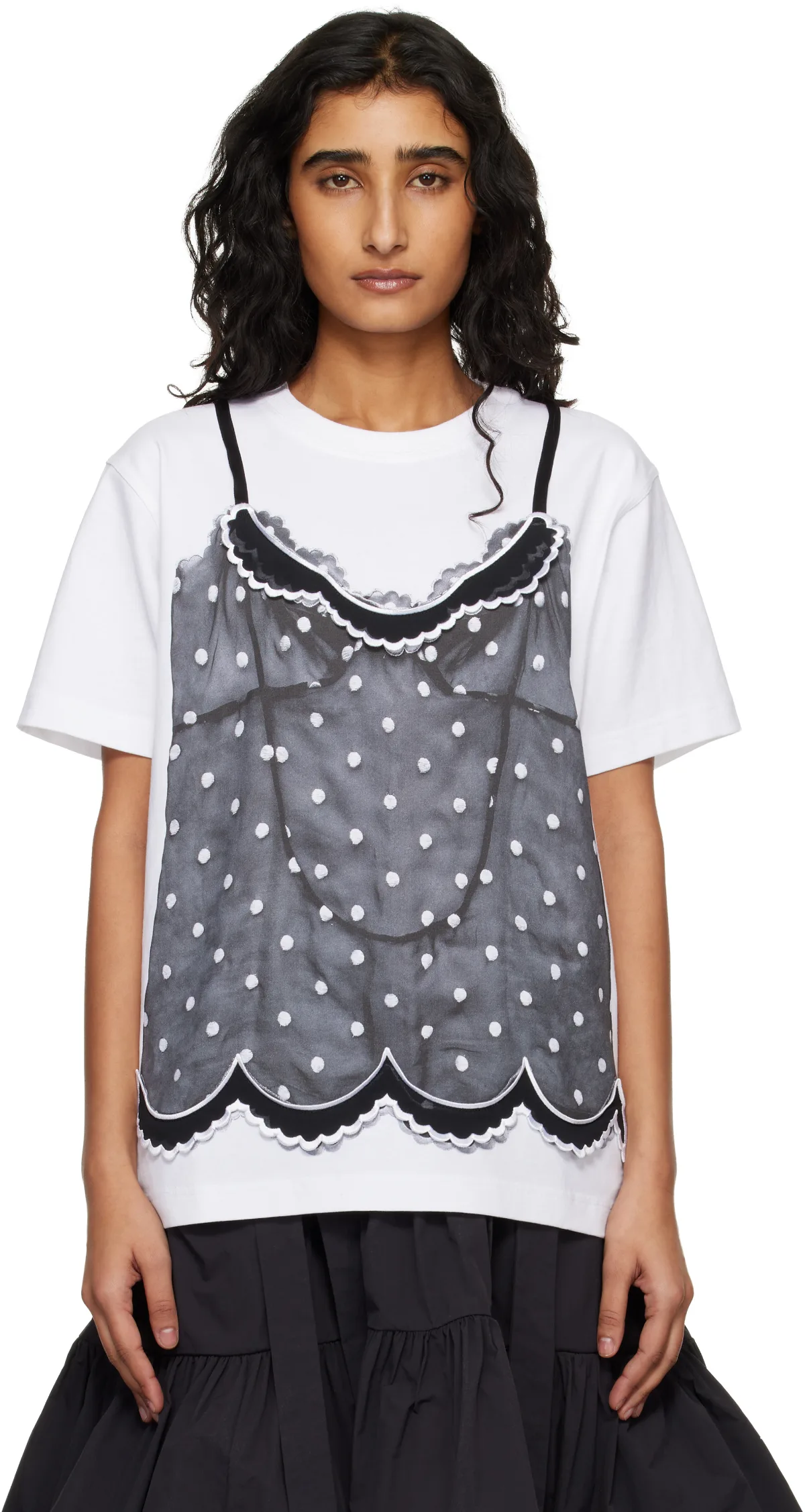 White Trompe L'Oeil Cami T-shirt